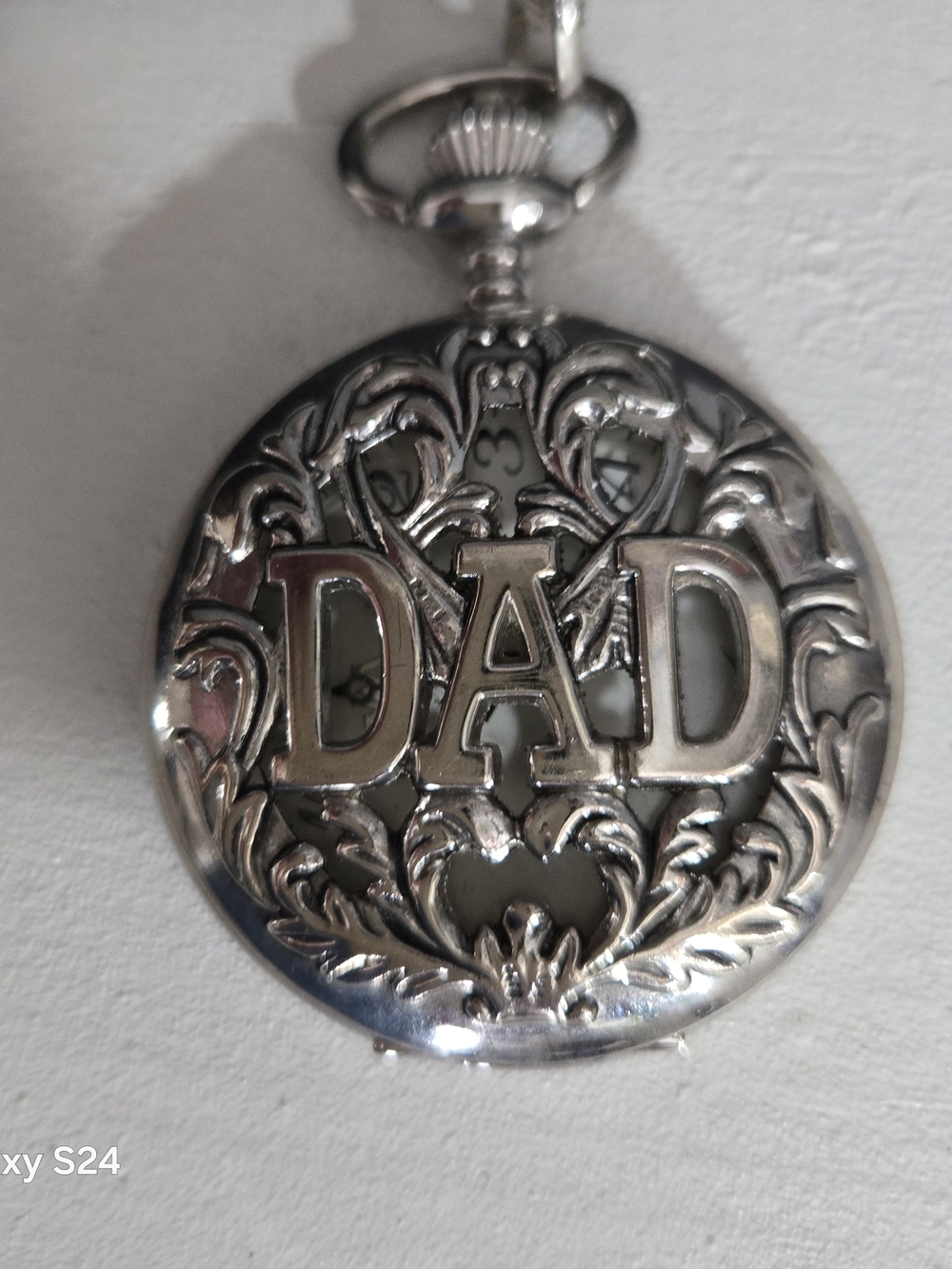 Source Unknown Silver 'DAD' Pocket Watch Pendant